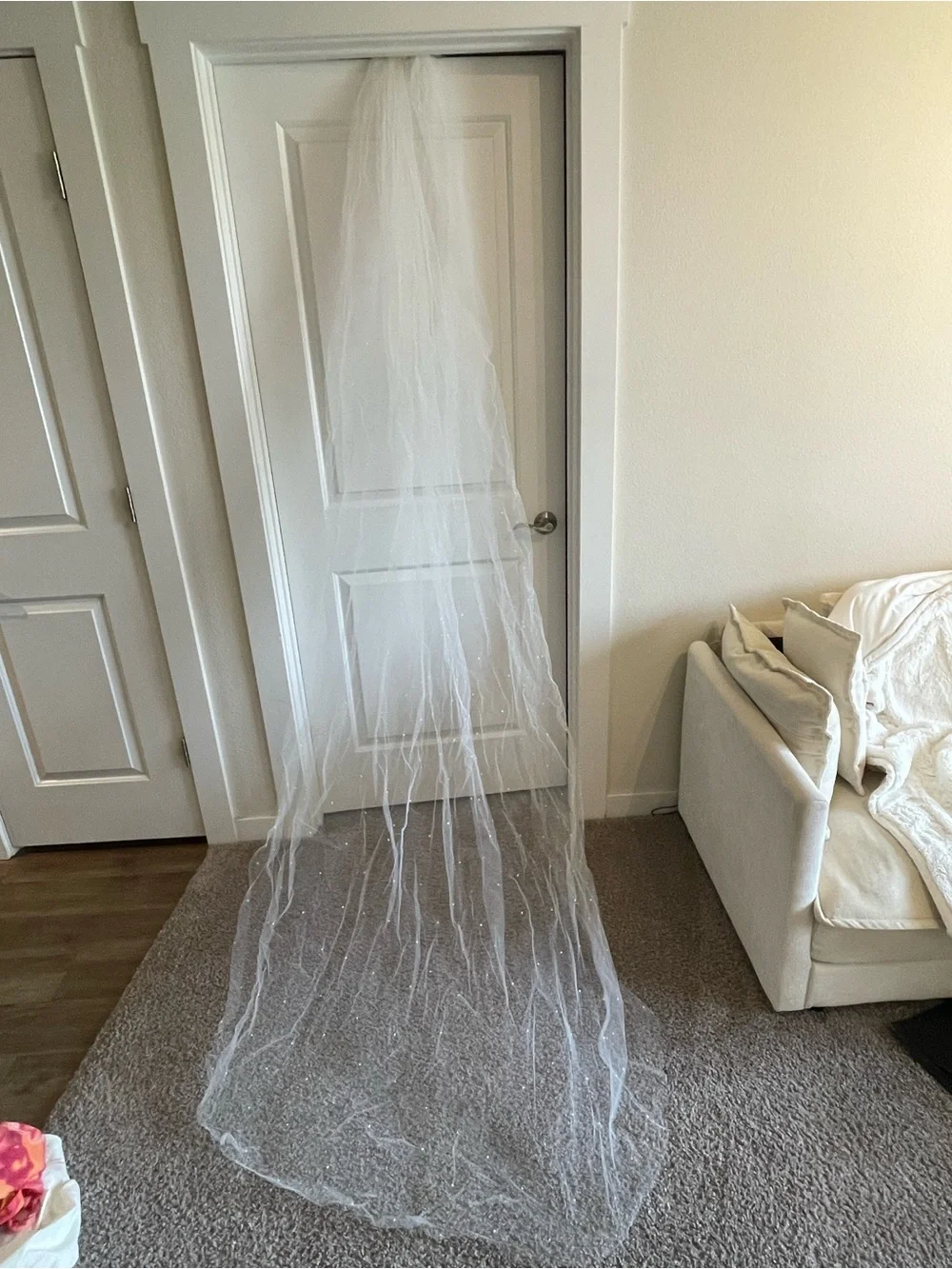 Vowd cathedral length pearl veil, never worn!